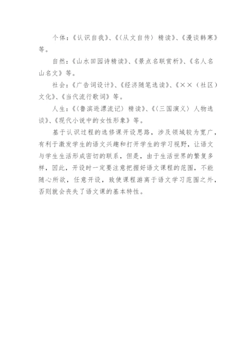 教育论文：高中语文选修课开设思路举隅.docx