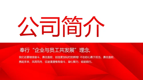 红色喜庆公司企业宣传简介介绍PPT动态模板