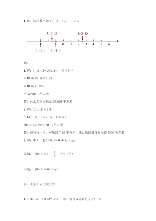 人教版六年级数学下学期期末测试题精品加答案.docx
