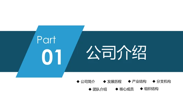 蓝色简约风商务公司介绍企业宣传ppt模板