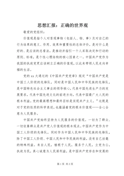 思想汇报：正确的世界观 (3).docx