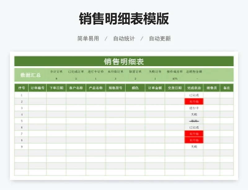 销售明细表模版