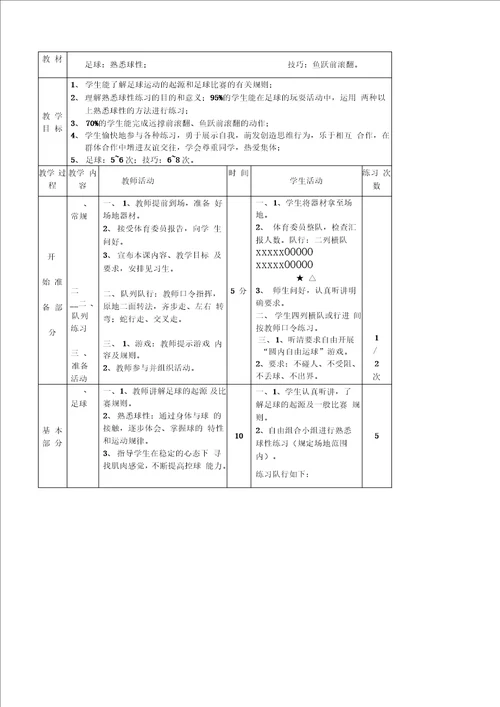 初中体育教案全集