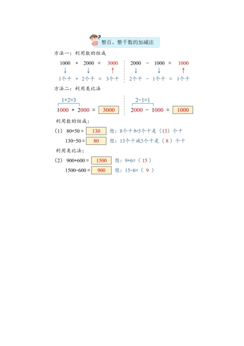 《整百、整千数的加减法》（教案）人教版二年级数学下册