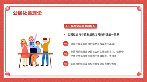 红色插画风社区治理课件