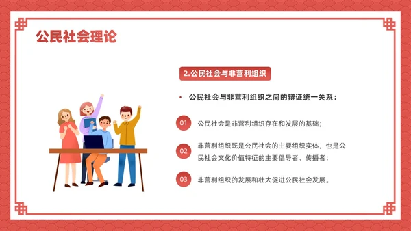 红色插画风社区治理课件
