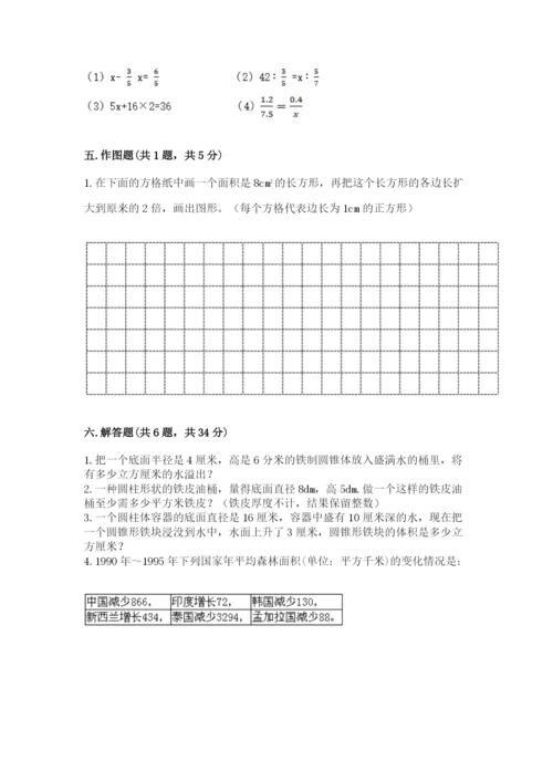 北道区六年级下册数学期末测试卷1套.docx