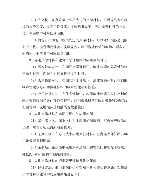 先进的声学材料在建筑中的应用