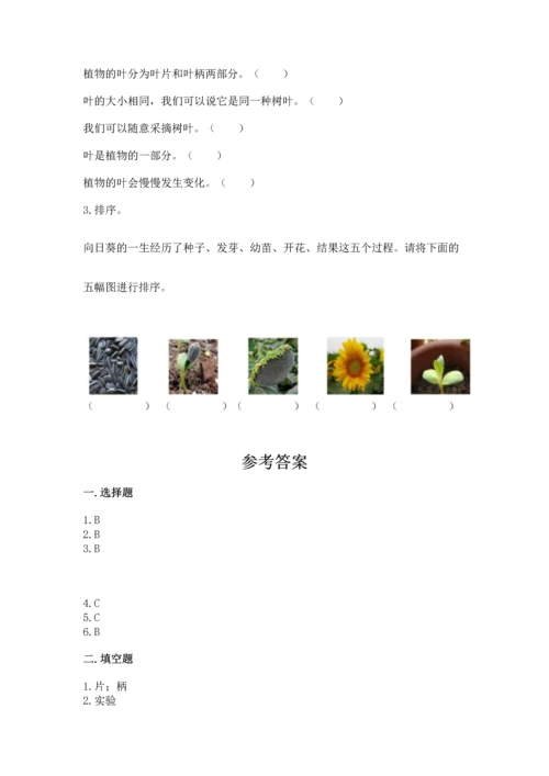 教科版科学一年级上册第一单元《植物》测试卷附完整答案【精品】.docx