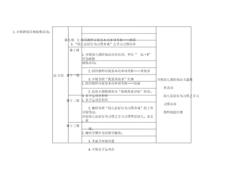 幼儿园教案行事历