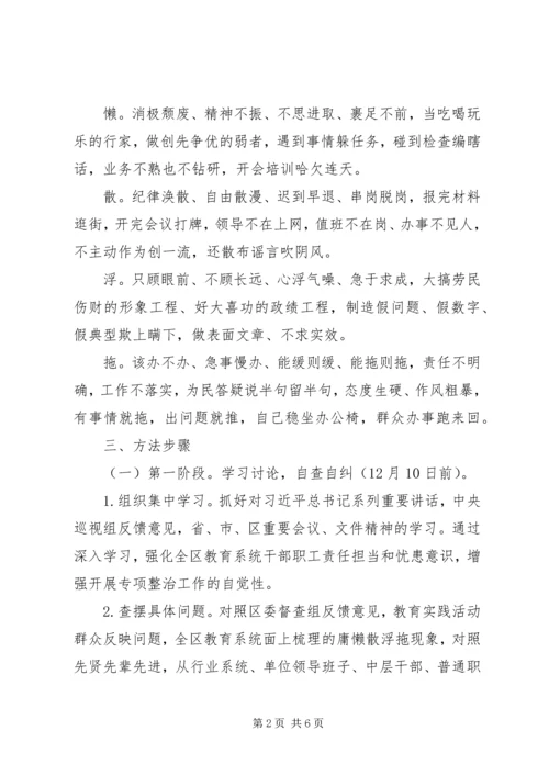 高中学习“关于开展庸懒散浮拖问题专项整治工作”实施方案.docx