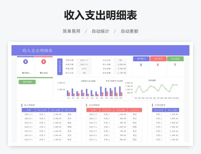 收入支出明细表