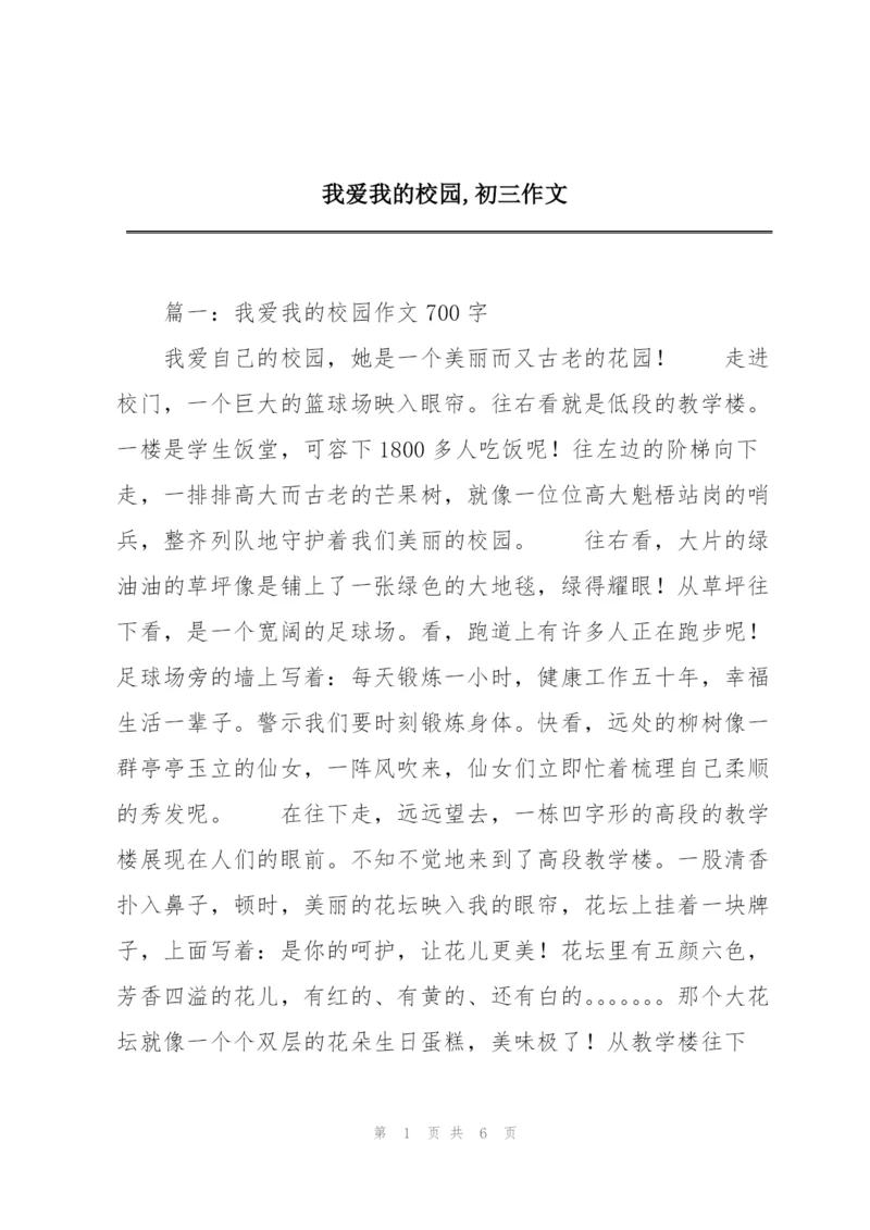 我爱我的校园,初三作文.docx