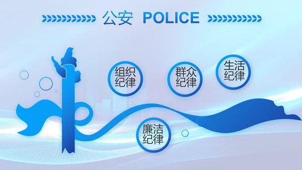 蓝色大气公安警察年终工作总结PPT