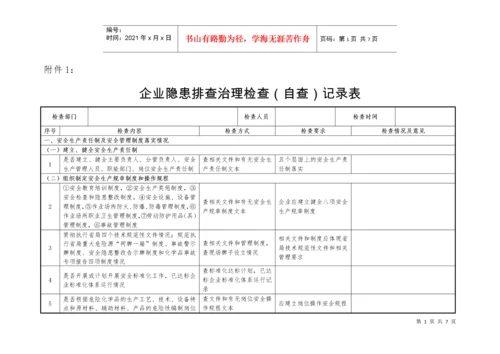 企业隐患排查治理检查(自查)记录表.docx