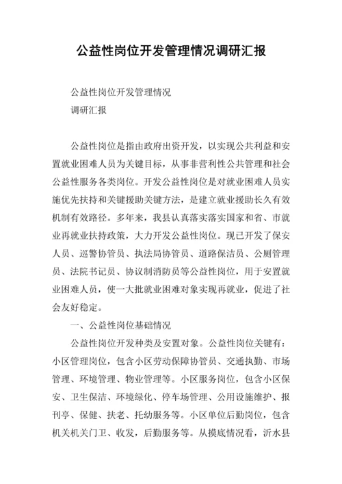 公益性岗位开发管理情况的调研研究报告.docx