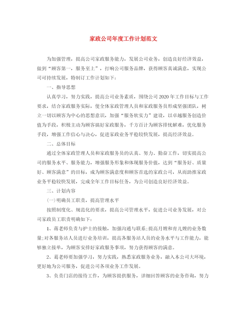精编之家政公司年度工作计划范文.docx