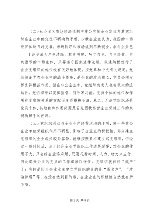 新形势下非公企业党建若干问题的思考.docx