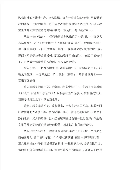 有关我是中学生作文4篇