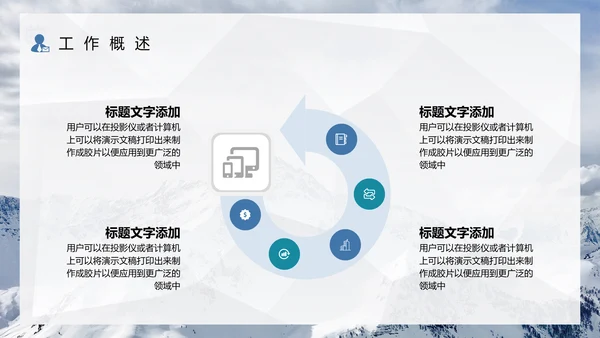 雪山工作计划汇报年度总结通用PPT模板