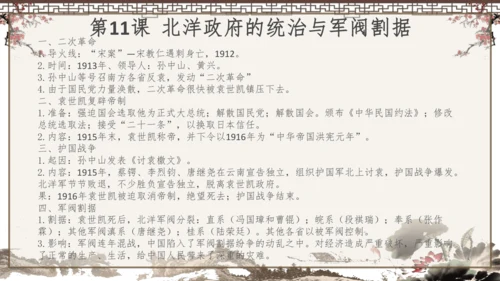 2024-2025学年部编版八年级上册历史知识点