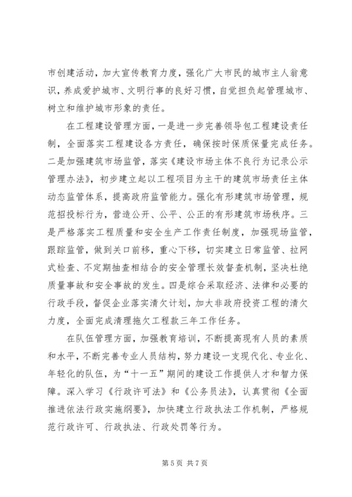 城建局贯彻落实市委工作会议精神工作汇报 (6).docx