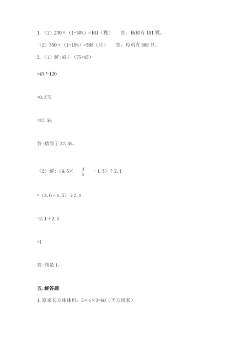 苏教版六年级下册数学期中测试卷完美版.docx