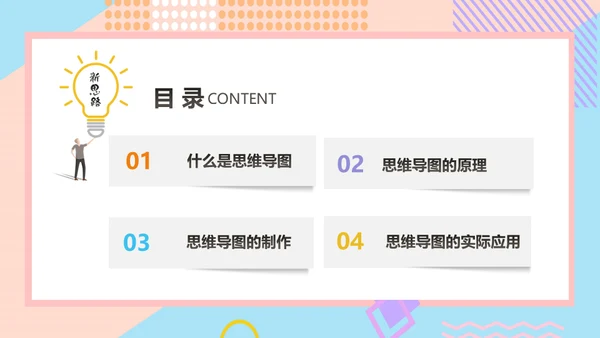 思维导图新思路通用PPT模版