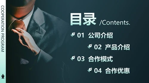 简约商务代理商招商合作方案PPT模板