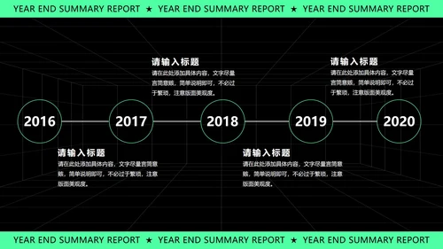 绿色几何风时尚年终总结汇报PPT模板
