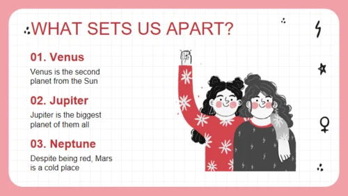 女孩力量卡通人物通用PPT模板