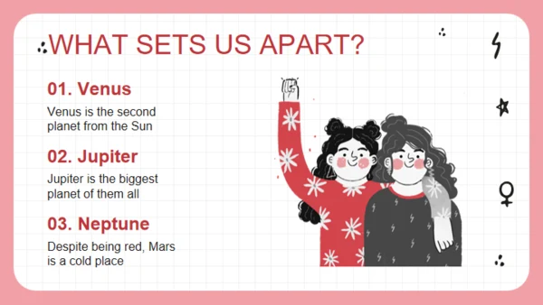 女孩力量卡通人物通用PPT模板