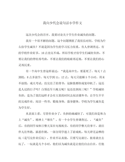 我向少代会说句话小学作文