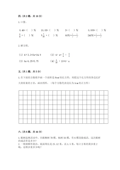 青岛版六年级数学下学期期末测试题及完整答案【精选题】.docx