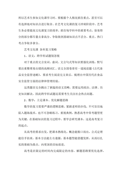 艺体生必看艺考经验借鉴及高考文化科备考攻略.docx