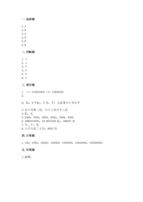 人教版四年级上册数学第一单元《大数的认识》测试卷及答案（有一套）.docx