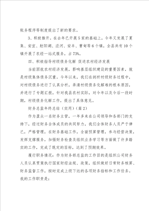 财务总监年终总结实用5篇