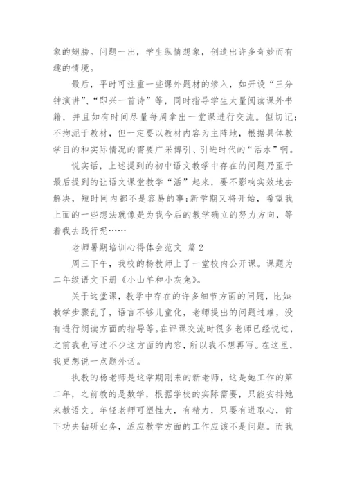 老师暑期培训心得体会范文.docx