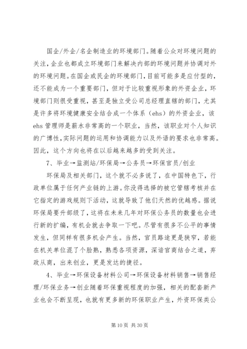 环境工程专业详细职业规划亲自分析编写[五篇材料].docx