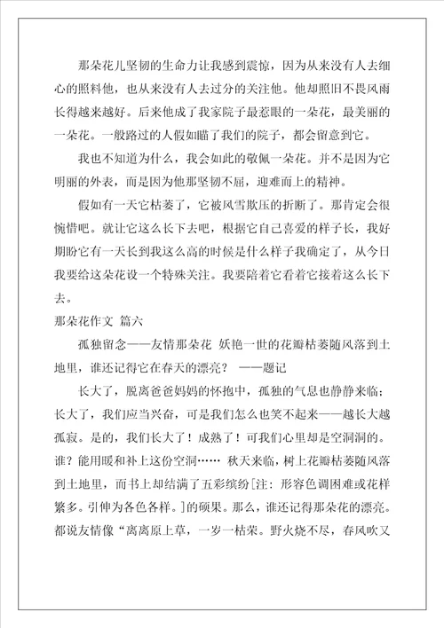 那朵花作文精彩9篇
