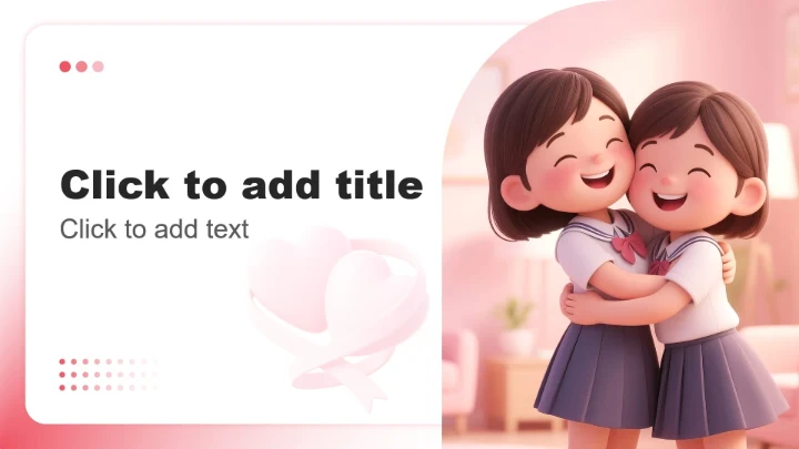 粉色3D小清新风班委竞选演讲PPT主题模板