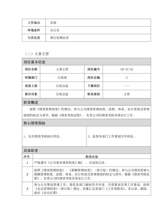 公司行政部部门及岗位基本职责.docx