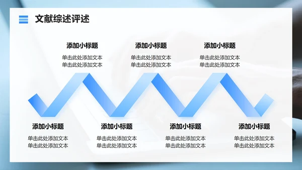 蓝色商务风文献汇报工作复盘总结PPT模板