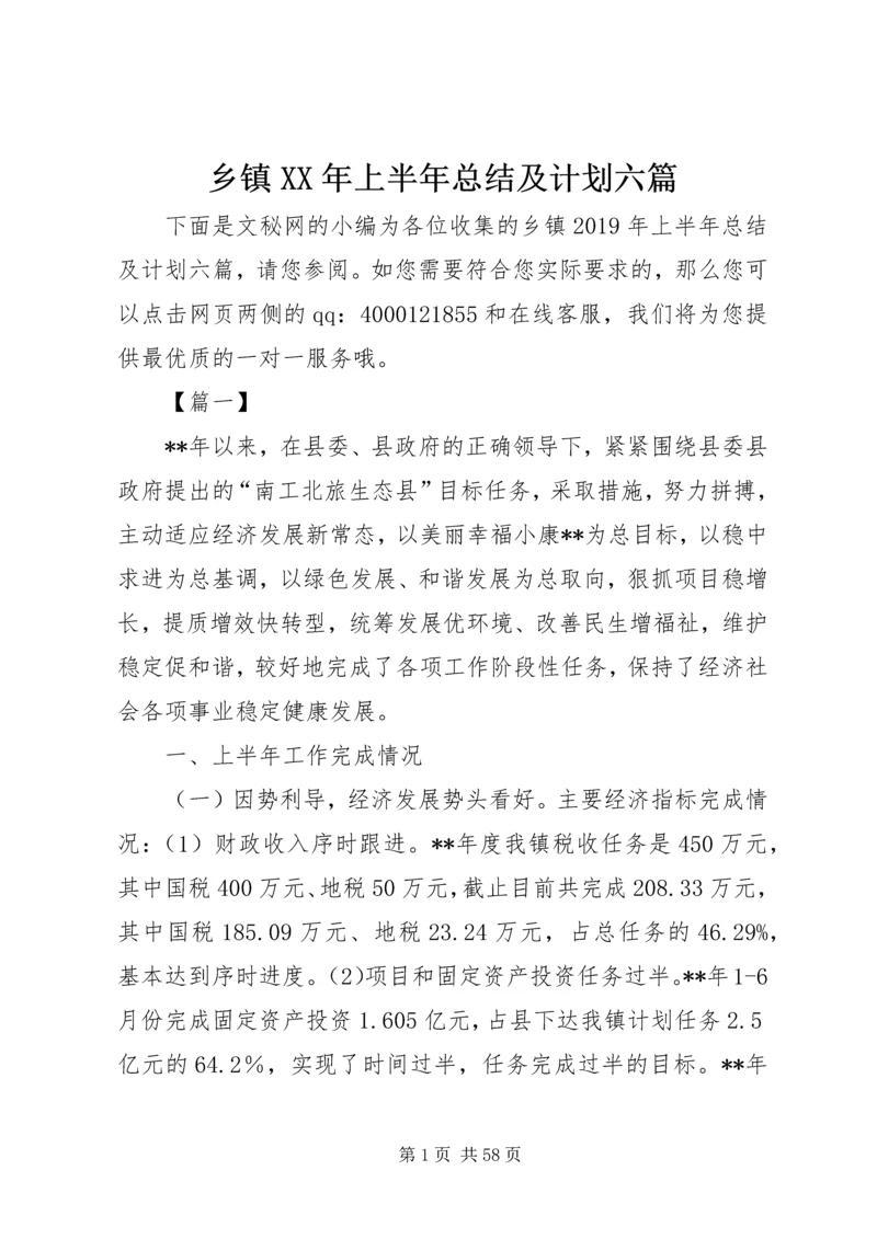 乡镇某年上半年总结及计划六篇.docx