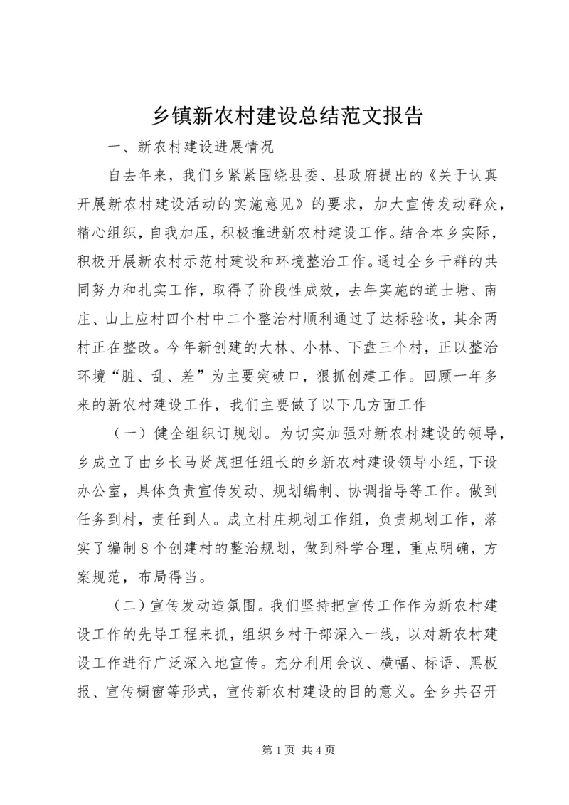 乡镇新农村建设总结范文报告.docx