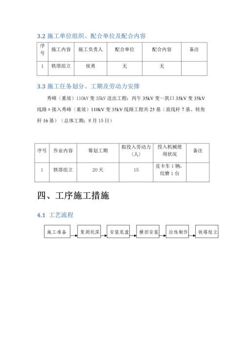 35KV架空输电线路关键工程铁塔组立专项综合施工专题方案.docx