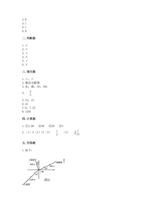 人教版六年级上册数学期中测试卷附答案（精练）.docx