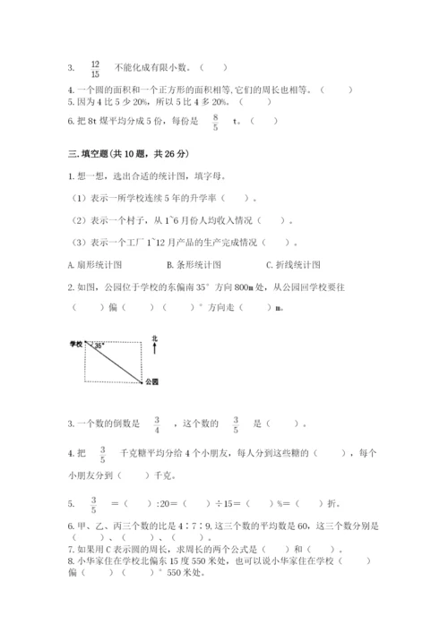 2022人教版六年级上册数学期末测试卷a4版.docx