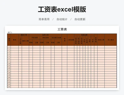工资表excel模版
