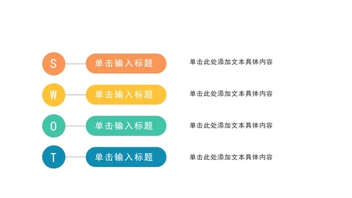 关系图SWOT页PPT模板